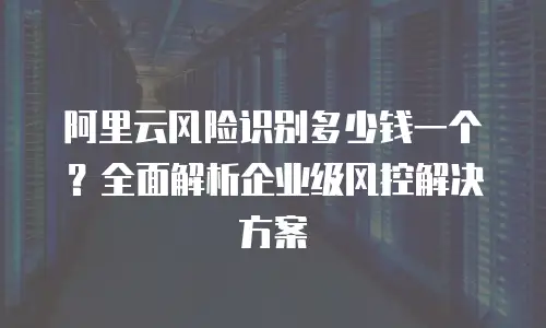 阿里云风险识别多少钱一个？全面解析企业级风控解决方案