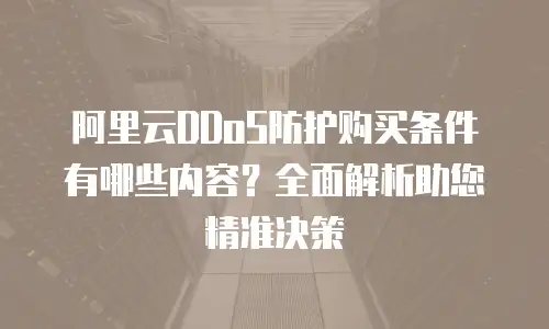 阿里云DDoS防护购买条件有哪些内容？全面解析助您精准决策