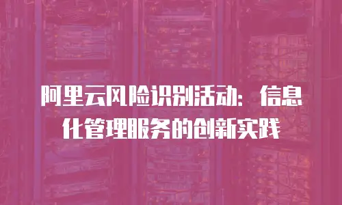 阿里云风险识别活动：信息化管理服务的创新实践