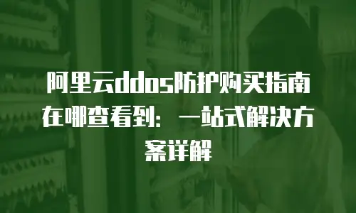 阿里云ddos防护购买指南在哪查看到：一站式解决方案详解