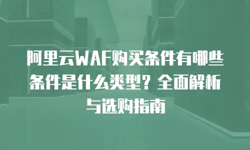 阿里云WAF购买条件有哪些条件是什么类型？全面解析与选购指南