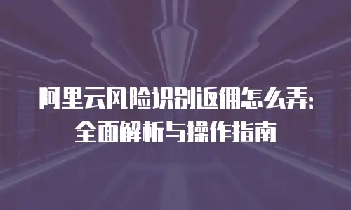 阿里云风险识别返佣怎么弄：全面解析与操作指南