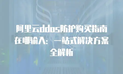 阿里云ddos防护购买指南在哪输入：一站式解决方案全解析