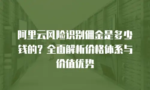 阿里云风险识别佣金是多少钱的？全面解析价格体系与价值优势