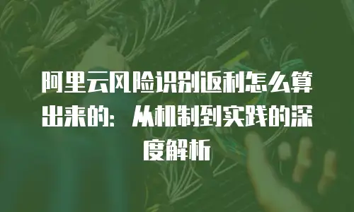 阿里云风险识别返利怎么算出来的：从机制到实践的深度解析