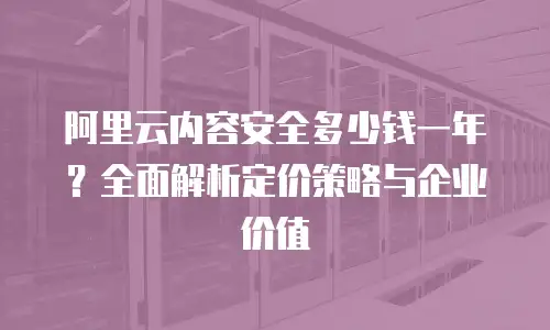 阿里云内容安全多少钱一年？全面解析定价策略与企业价值