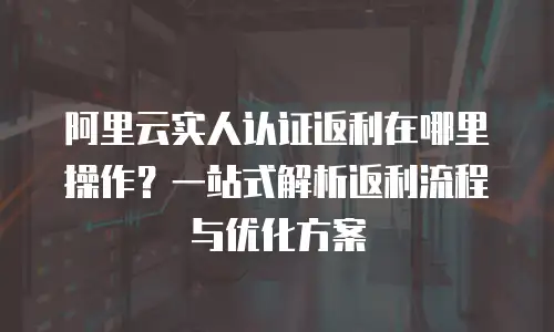 阿里云实人认证返利在哪里操作？一站式解析返利流程与优化方案