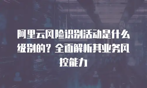 阿里云风险识别活动是什么级别的？全面解析其业务风控能力