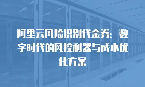 阿里云风险识别代金券：数字时代的风控利器与成本优化方案