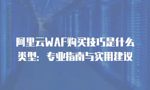 阿里云WAF购买技巧是什么类型：专业指南与实用建议