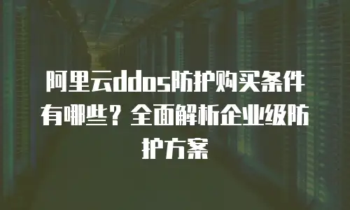 阿里云ddos防护购买条件有哪些？全面解析企业级防护方案