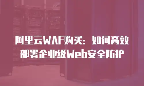 阿里云WAF购买：如何高效部署企业级Web安全防护