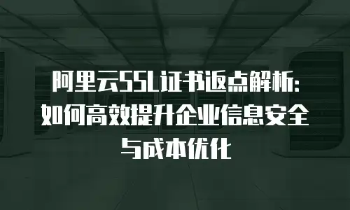 阿里云SSL证书返点解析：如何高效提升企业信息安全与成本优化