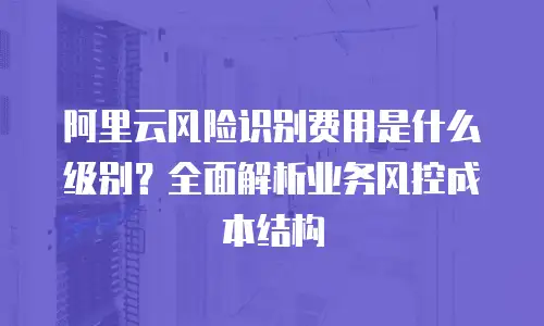 阿里云风险识别费用是什么级别？全面解析业务风控成本结构