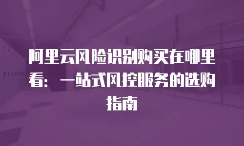 阿里云风险识别购买在哪里看：一站式风控服务的选购指南