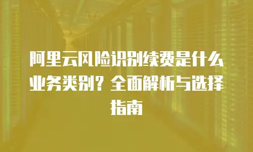 阿里云风险识别续费是什么业务类别？全面解析与选择指南