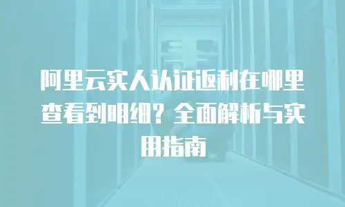 阿里云实人认证返利在哪里查看到明细？全面解析与实用指南