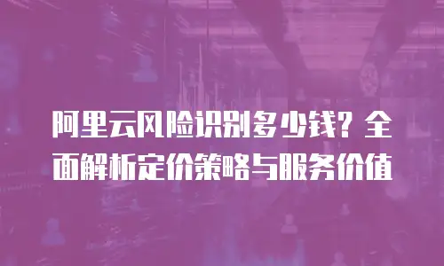 阿里云风险识别多少钱？全面解析定价策略与服务价值