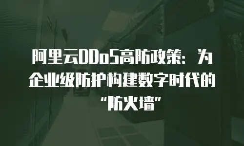 阿里云DDoS高防政策：为企业级防护构建数字时代的“防火墙”