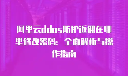阿里云ddos防护返佣在哪里修改密码：全面解析与操作指南