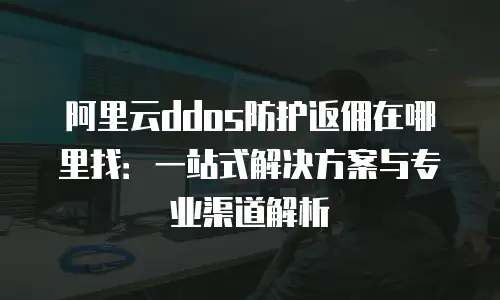 阿里云ddos防护返佣在哪里找：一站式解决方案与专业渠道解析