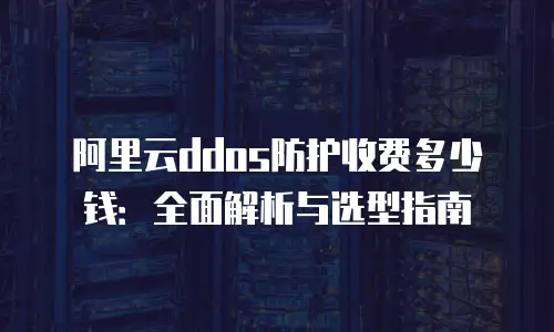 阿里云ddos防护收费多少钱：全面解析与选型指南