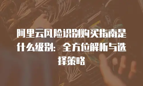 阿里云风险识别购买指南是什么级别：全方位解析与选择策略
