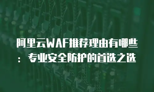 阿里云WAF推荐理由有哪些：专业安全防护的首选之选