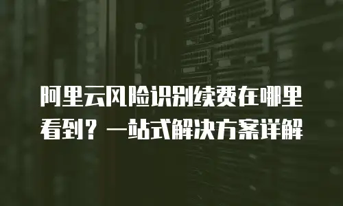 阿里云风险识别续费在哪里看到？一站式解决方案详解