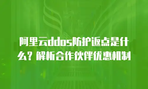 阿里云ddos防护返点是什么？解析合作伙伴优惠机制