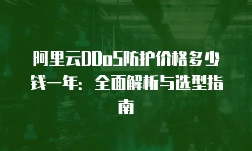 阿里云DDoS防护价格多少钱一年：全面解析与选型指南