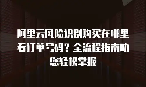阿里云风险识别购买在哪里看订单号码？全流程指南助您轻松掌握