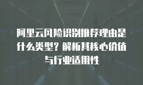 阿里云风险识别推荐理由是什么类型？解析其核心价值与行业适用性
