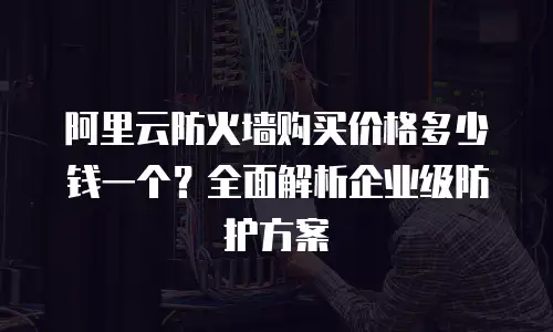 阿里云防火墙购买价格多少钱一个？全面解析企业级防护方案