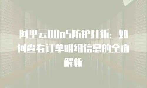 阿里云DDoS防护打折：如何查看订单明细信息的全面解析