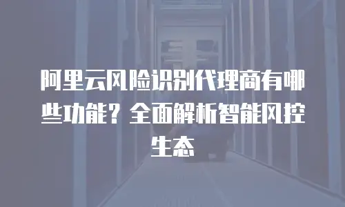阿里云风险识别代理商有哪些功能？全面解析智能风控生态