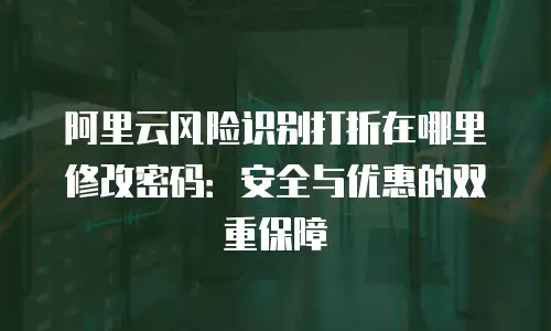 阿里云风险识别打折在哪里修改密码：安全与优惠的双重保障