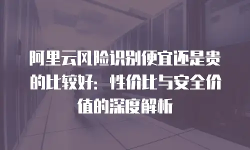 阿里云风险识别便宜还是贵的比较好：性价比与安全价值的深度解析