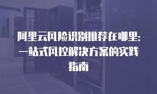 阿里云风险识别推荐在哪里：一站式风控解决方案的实践指南