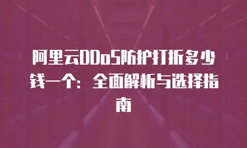 阿里云DDoS防护打折多少钱一个：全面解析与选择指南