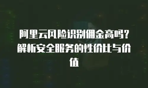 阿里云风险识别佣金高吗？解析安全服务的性价比与价值