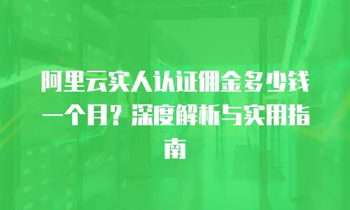 阿里云实人认证佣金多少钱一个月？深度解析与实用指南