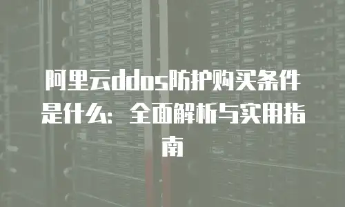 阿里云ddos防护购买条件是什么：全面解析与实用指南