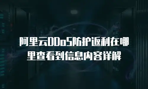阿里云DDoS防护返利在哪里查看到信息内容详解