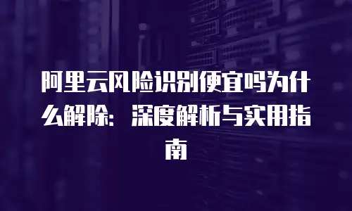 阿里云风险识别便宜吗为什么解除：深度解析与实用指南