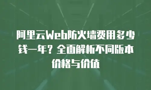 阿里云Web防火墙费用多少钱一年？全面解析不同版本价格与价值