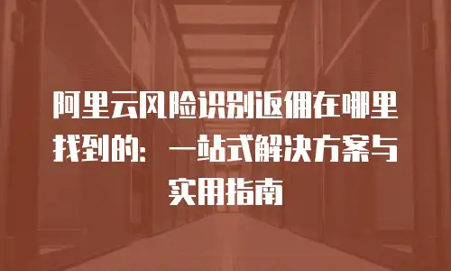 阿里云风险识别返佣在哪里找到的：一站式解决方案与实用指南