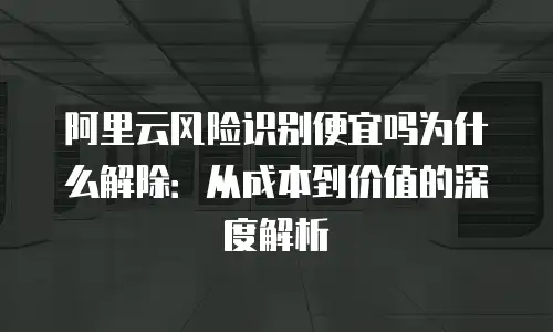 阿里云风险识别便宜吗为什么解除：从成本到价值的深度解析