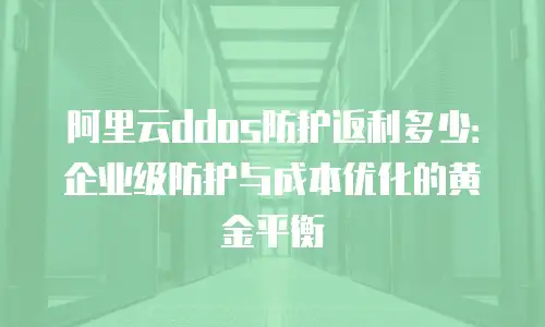 阿里云ddos防护返利多少：企业级防护与成本优化的黄金平衡