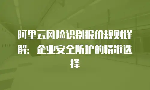 阿里云风险识别报价规则详解：企业安全防护的精准选择